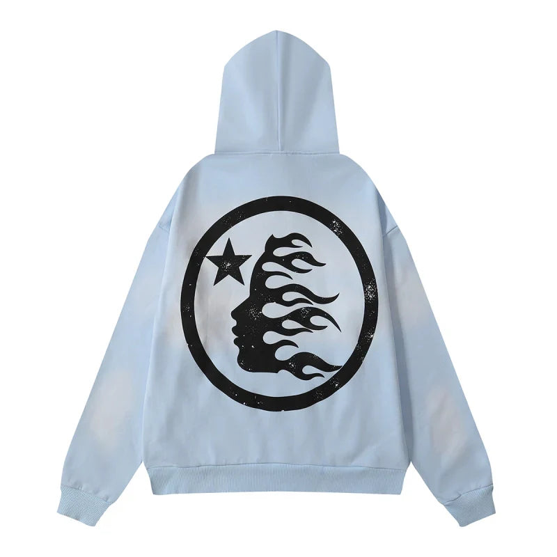 Hellstar Hoodie Light Blue Black