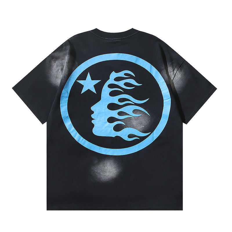 Washed Black Blue Graphic T-Shirt R72268