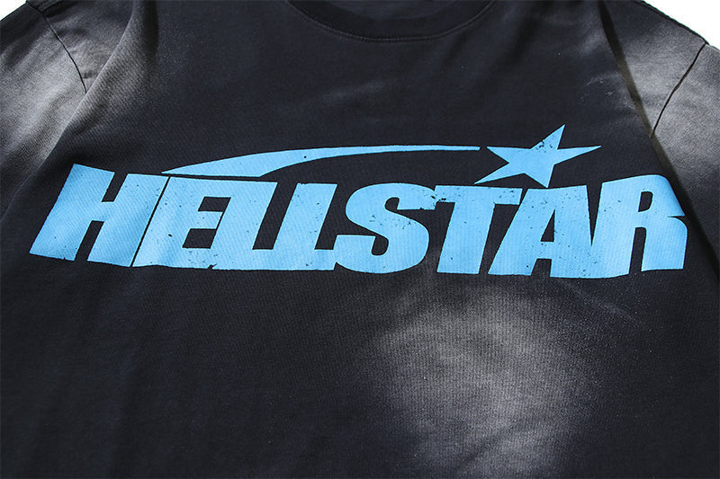 Washed Black Blue Graphic T-Shirt R72268