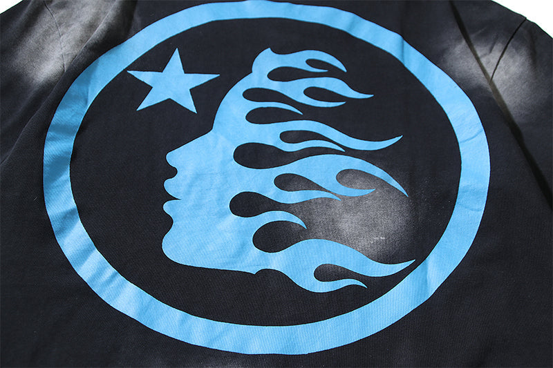 Washed Black Blue Graphic T-Shirt R72268