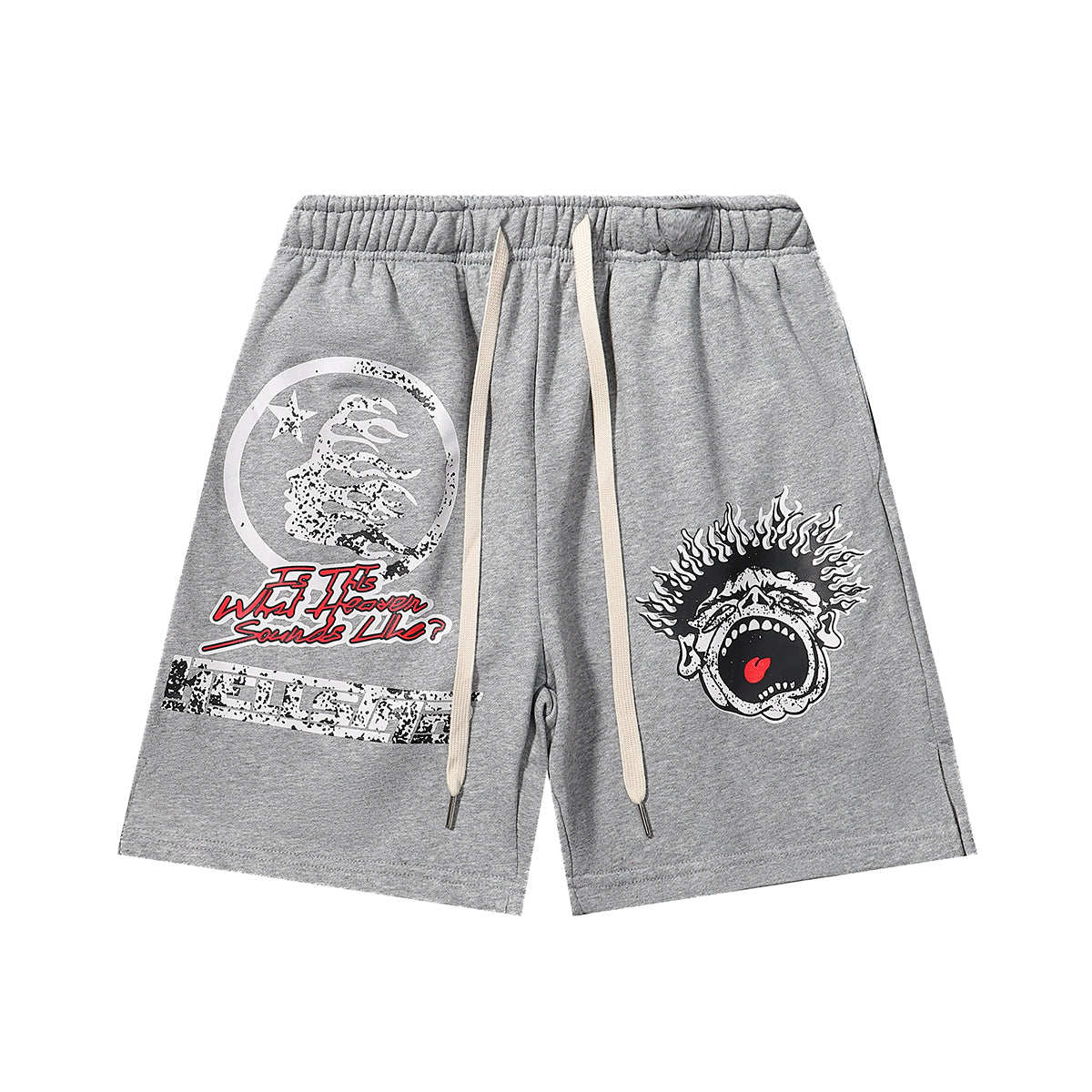 Grey Smiley Face Shorts Z94210
