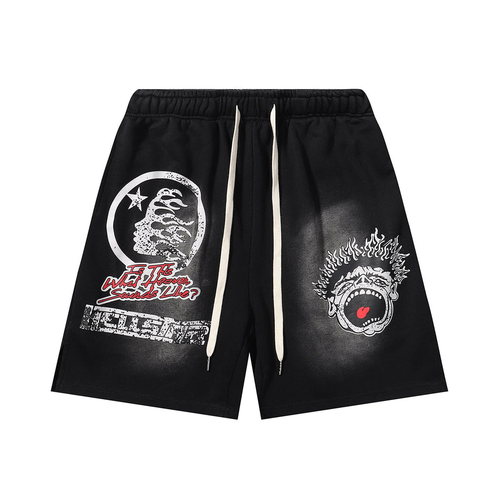 Smiley Face Shorts Black O679