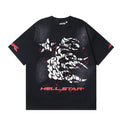Black and Red Graphic T-Shirt F616