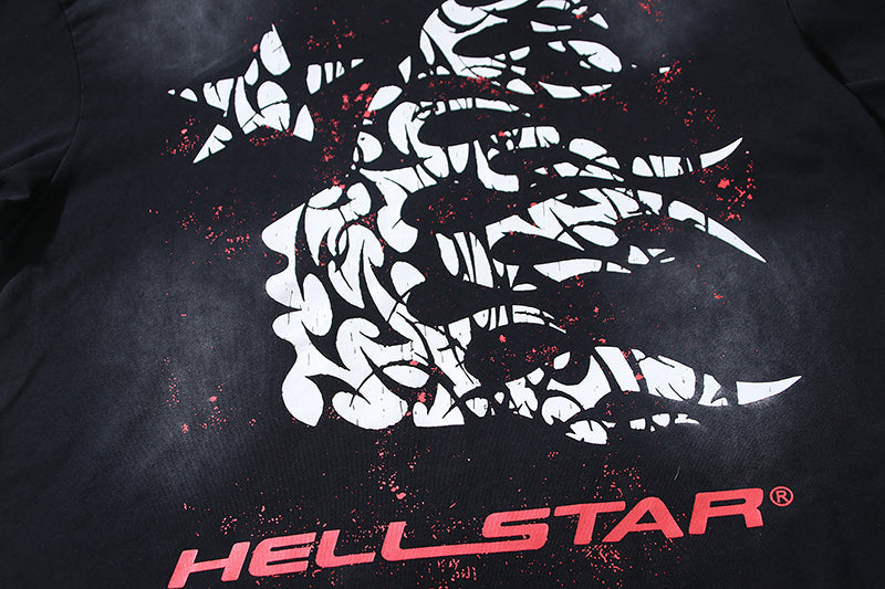 Black and Red Graphic T-Shirt F616