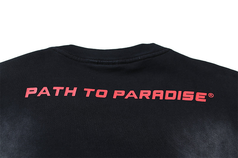 Black and Red Graphic T-Shirt F616