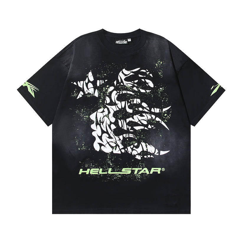 Black Green Graphic T-Shirt I764280