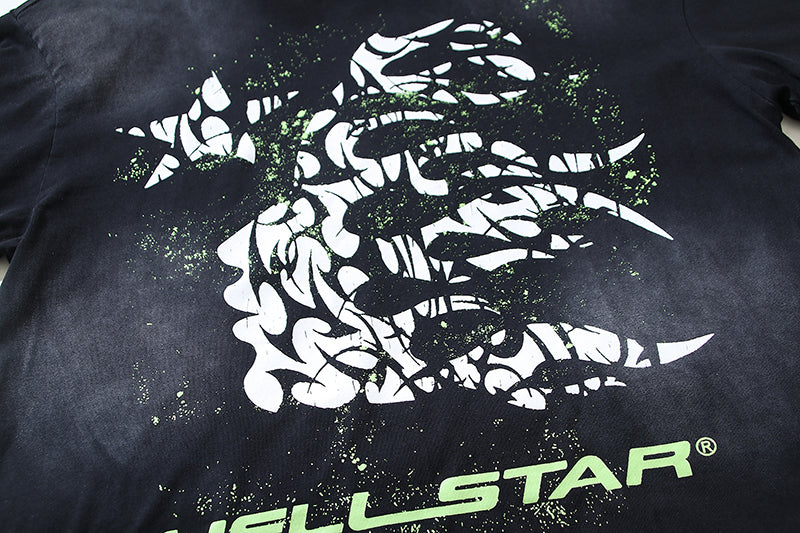 Black Green Graphic T-Shirt I764280