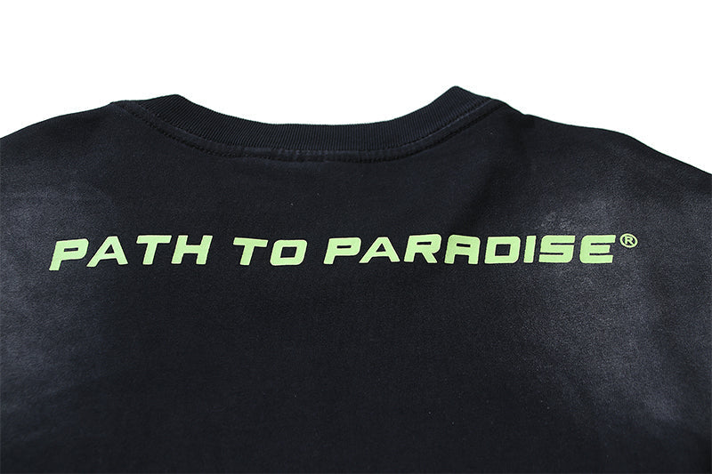 Black Green Graphic T-Shirt I764280