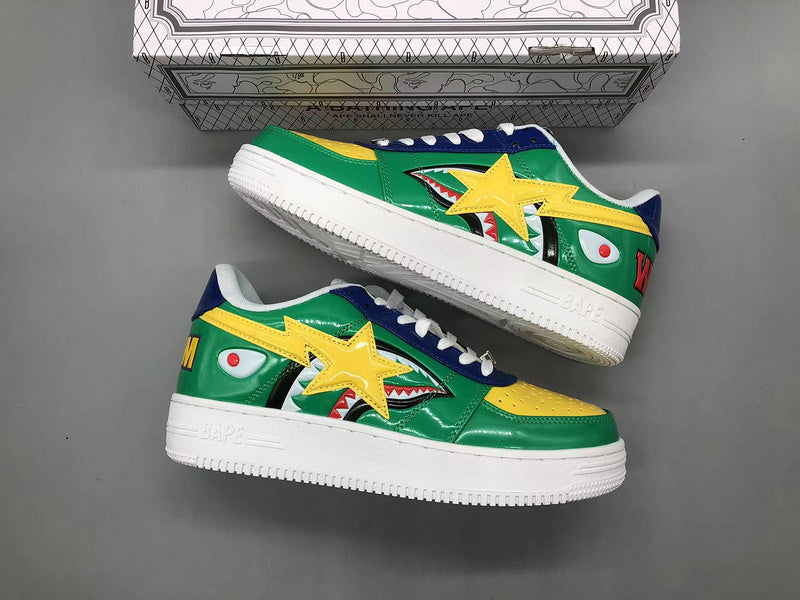 Green Shark Face Low Sneakers D350898