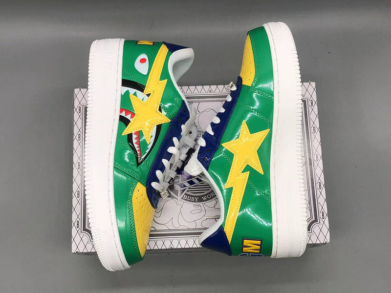 Green Shark Face Low Sneakers D350898