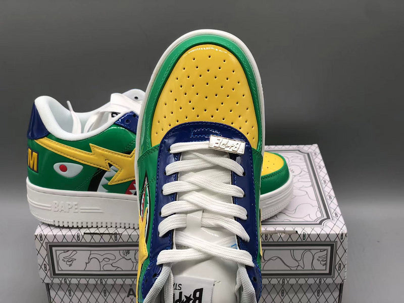 Green Shark Face Low Sneakers D350898