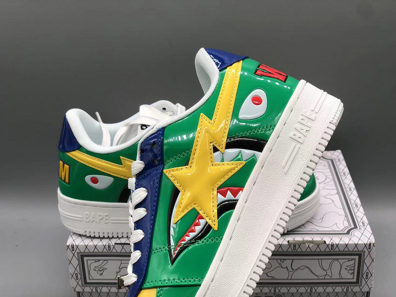 Green Shark Face Low Sneakers D350898
