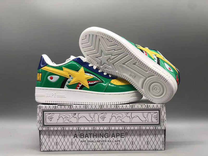 Green Shark Face Low Sneakers D350898