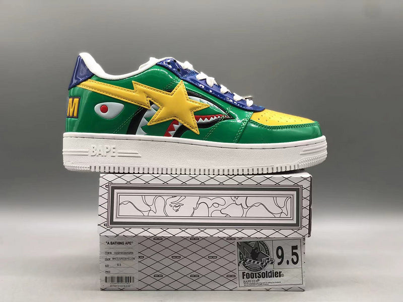 Green Shark Face Low Sneakers D350898