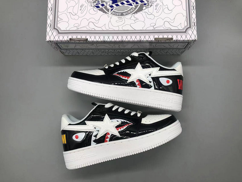 Color Block Shark Black Sneakers X24599