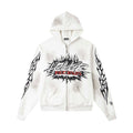 White and Black Zip Up Hoodie D476184