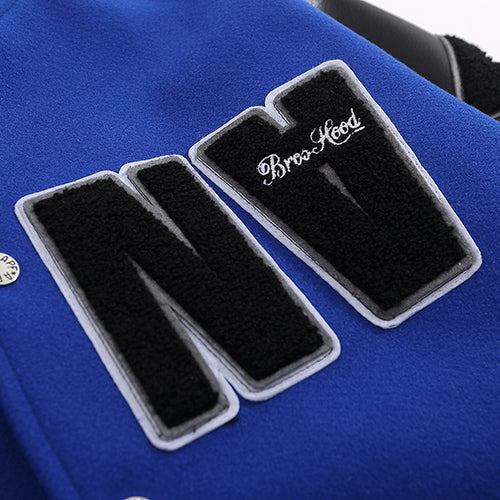 Leather Long Sleeve Baseball Jacket X8110
