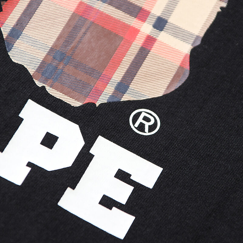 Black And Brown Plaid Short Sleeve T-Shirt Q75187