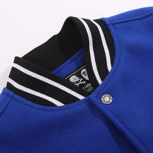Leather Long Sleeve Baseball Jacket X8110