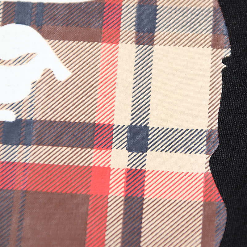 Black And Brown Plaid Short Sleeve T-Shirt Q75187