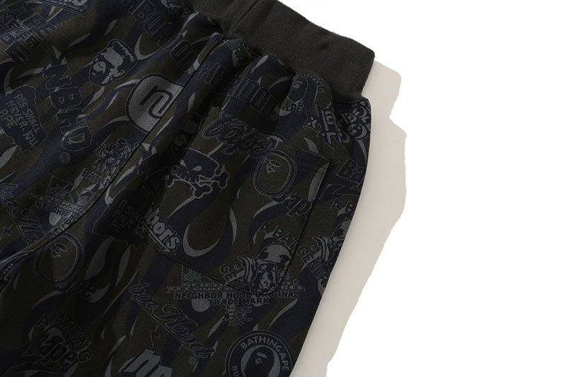 Black Gold Shark Camouflage Casual Pants M7116
