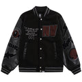 Leather Long Sleeve Baseball Jacket U727880