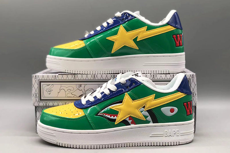 Green Shark Face Low Sneakers D350898