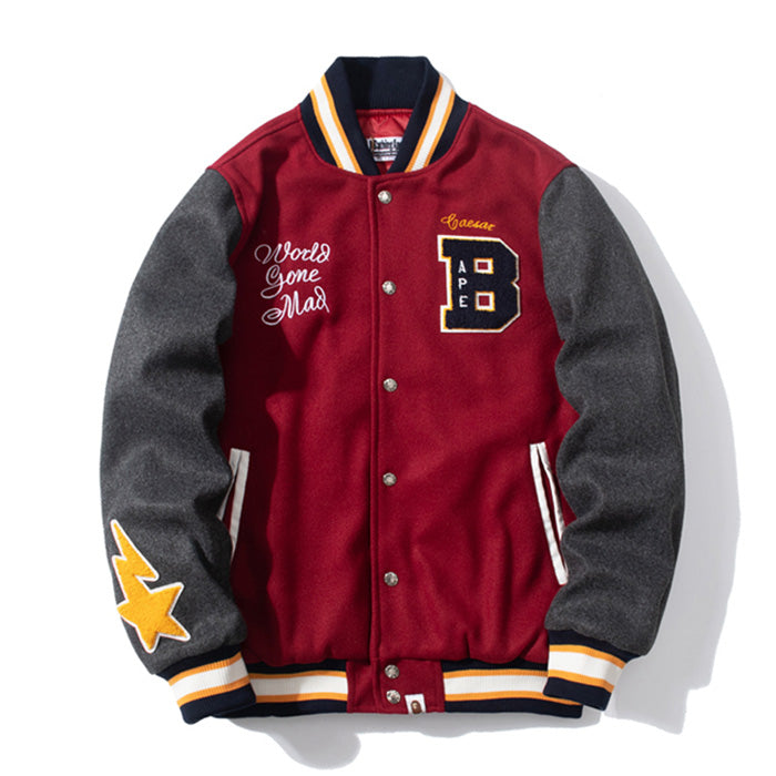 Embroidered Stars Baseball Jacket T8491