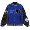 Leather Long Sleeve Baseball Jacket X8110