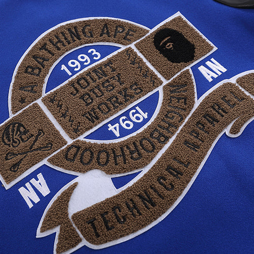 Leather Long Sleeve Baseball Jacket X8110