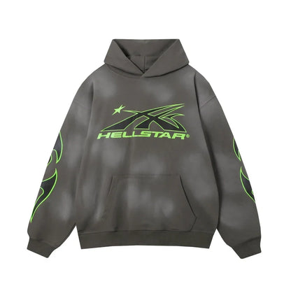 Hellstar Sport Hoodie Grey Green