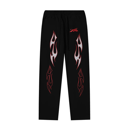 Hellstar Sports Flame Sweatpants Black Red